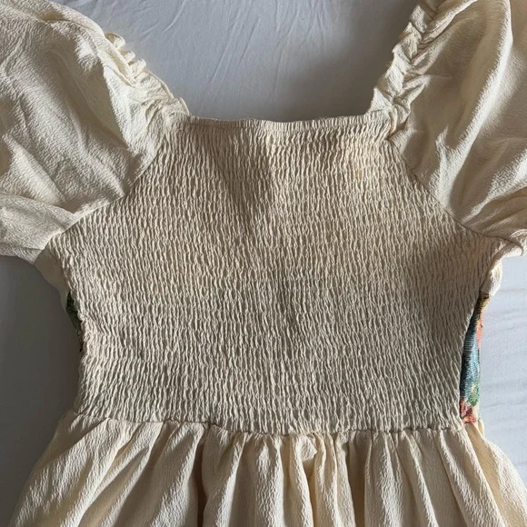 Peasant Cottage Romantic Ren Faire Medieval Puff Sleeve Maxi Dress Sz Small - Picture 9 of 16